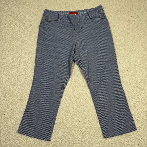 Anthropologie Pants - Anthropologie Cartonnier Charlie Trouser Seersucker Cropped Pants Women’s 14